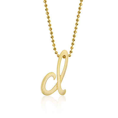 Alex Woo Autograph Letter d Scripted Initial Charm Necklace