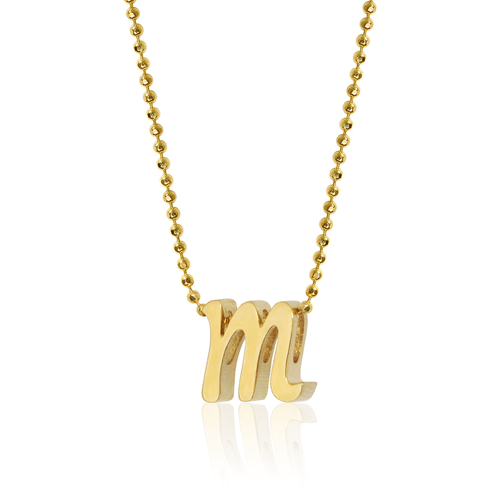 Alex Woo Autograph Letter Necklace in 18K Yellow Gold