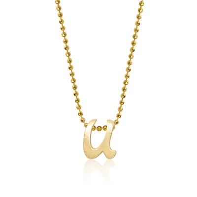 Alex Woo Autograph Letter u Scripted Initial Charm Necklace