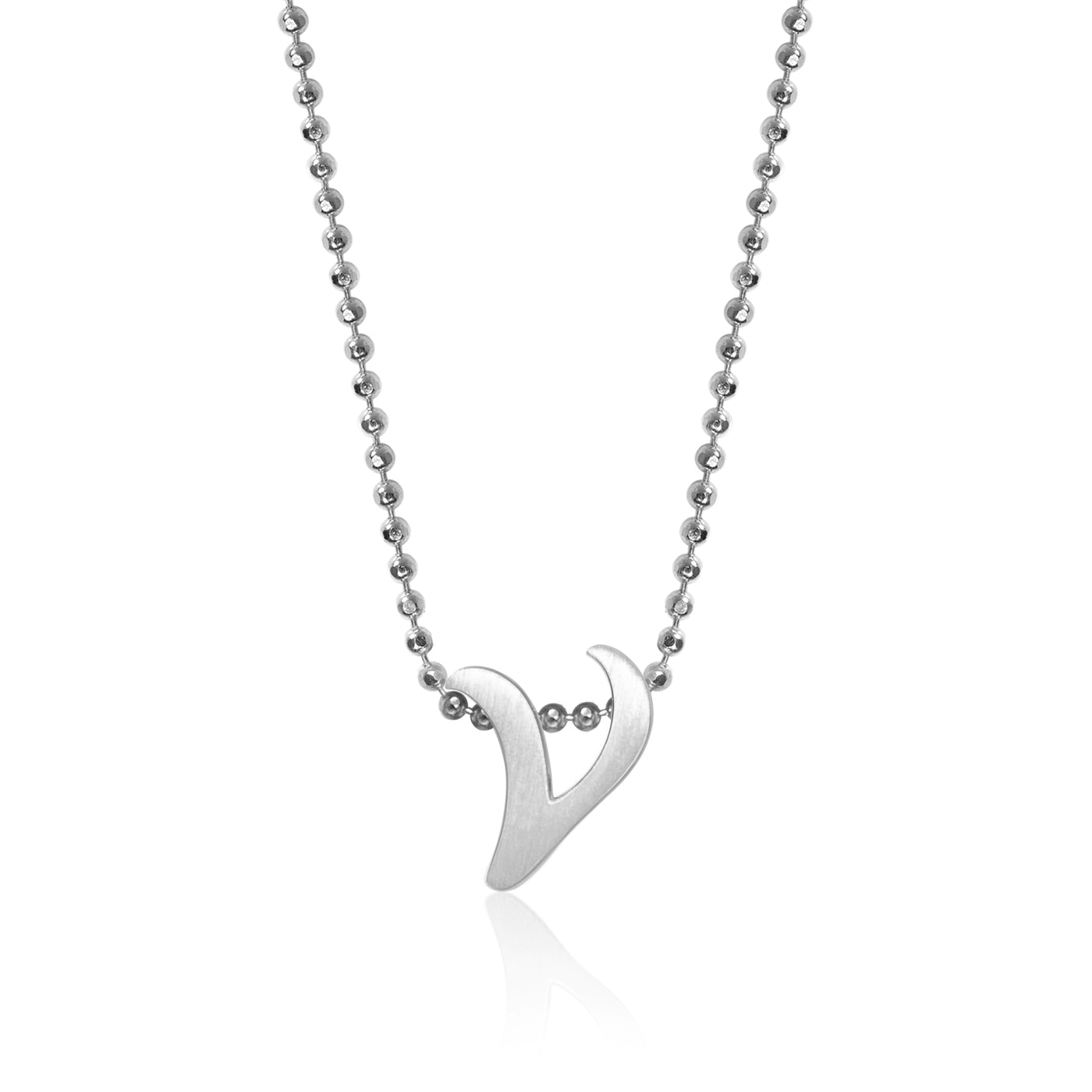 Alex Woo Autograph Letter v Scripted Initial Charm Necklace