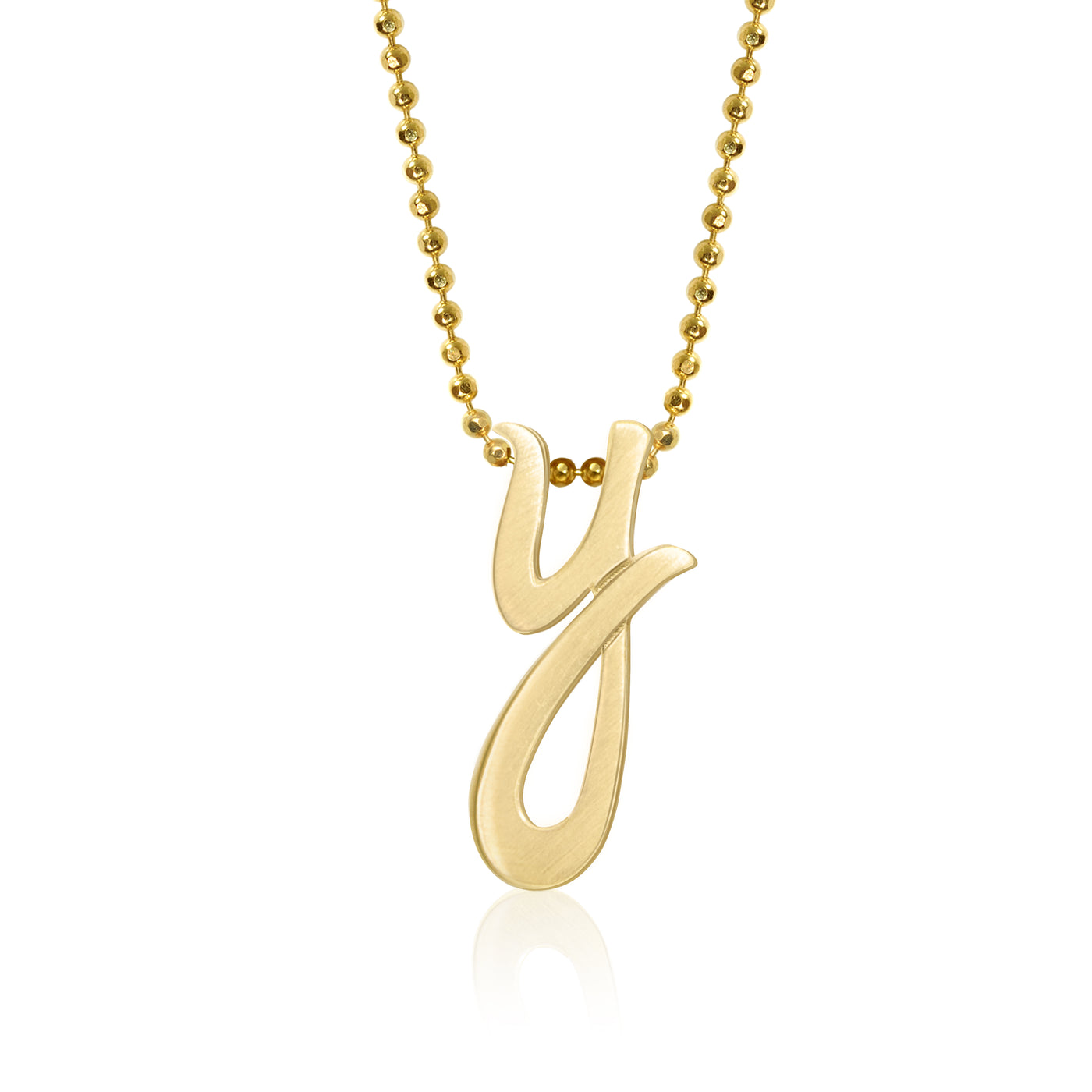 Alex Woo Autograph Letter y Scripted Initial Charm Necklace