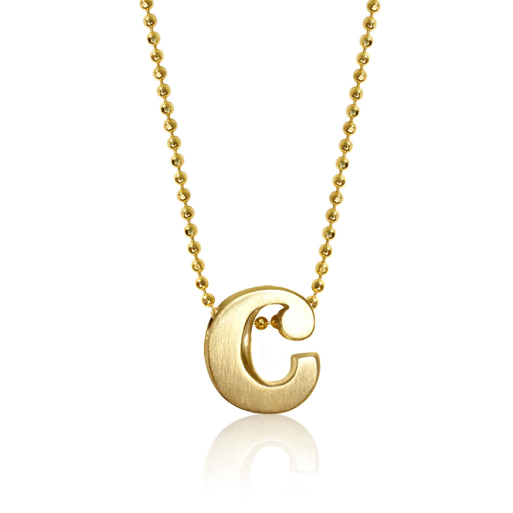 14k Yellow Gold Letter C
