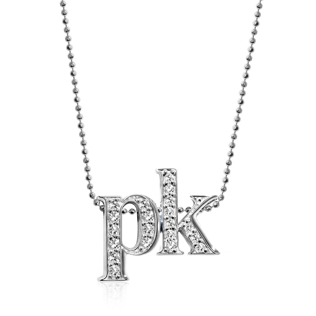 Alex Woo Custom Double Letters Little Icons™ Charm Necklace