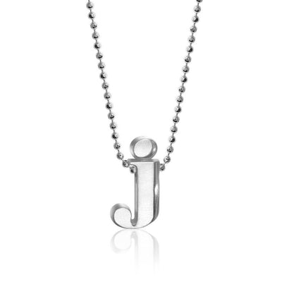 Sterling Silver Little Letter Initial Monogram Pendant Necklace