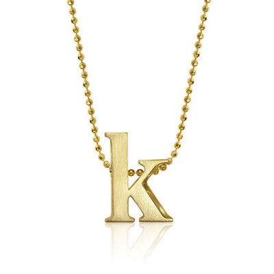 Alex Woo 14kt Yellow Gold Letter K initial Necklace