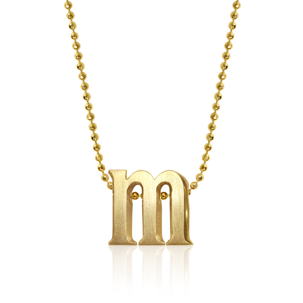 14k Yellow Gold Letter M