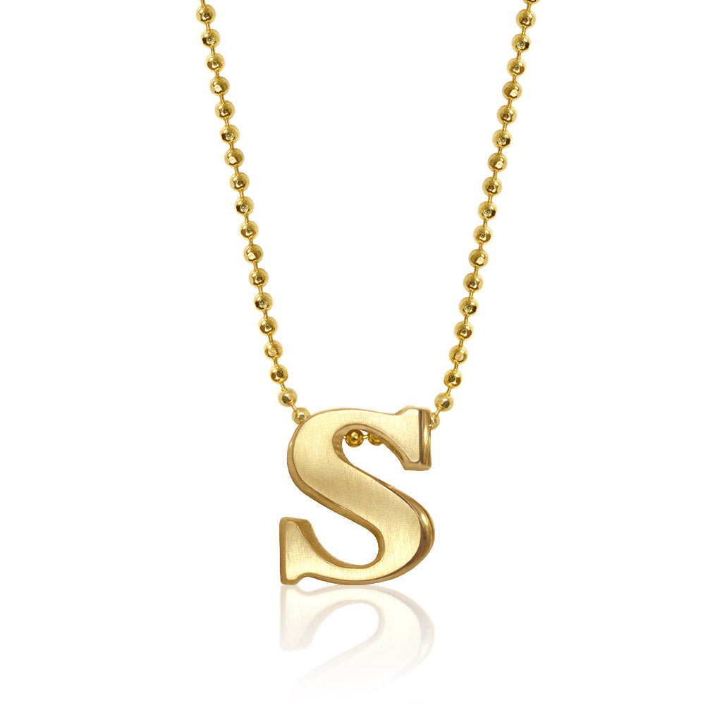 Alex Woo 14kt Yellow Gold Letter S Charm Necklace