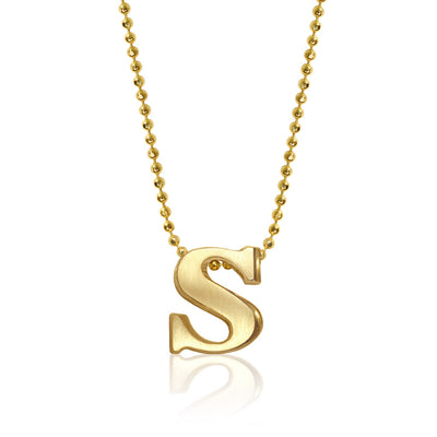 14k Yellow Gold Letter S