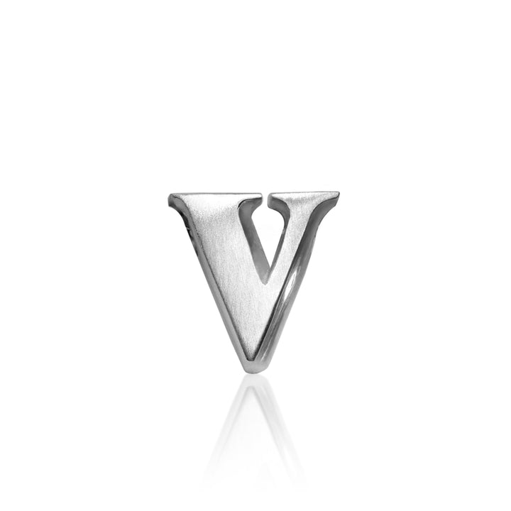 Alex Woo Letter V Initial Charm Necklace in Gold Diamonds