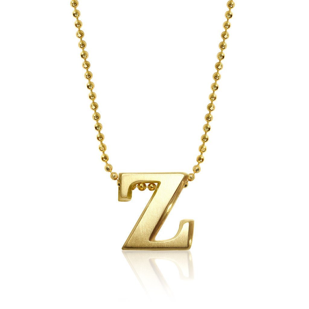 Alex Woo Letter Z Initial Charm Necklace 14kt Yellow Gold 20 inch