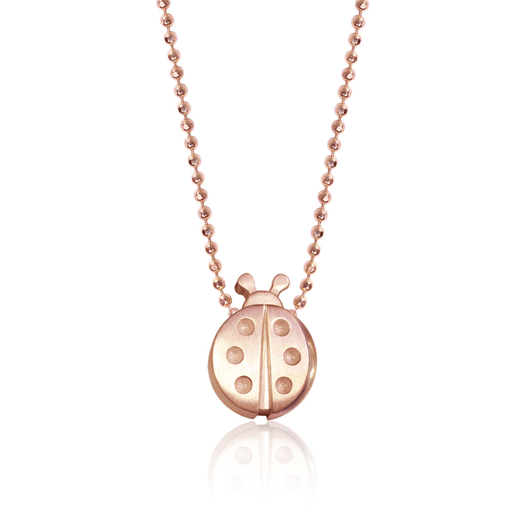Rose gold discount ladybug necklace