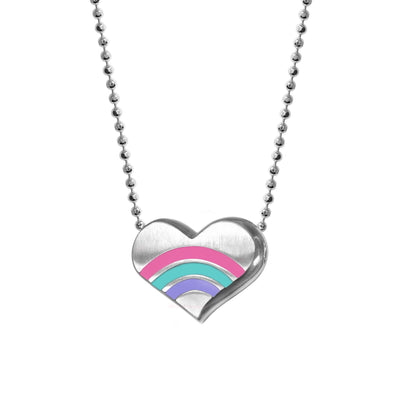 Alex Woo Luck Rainbow Heart Charm Necklace