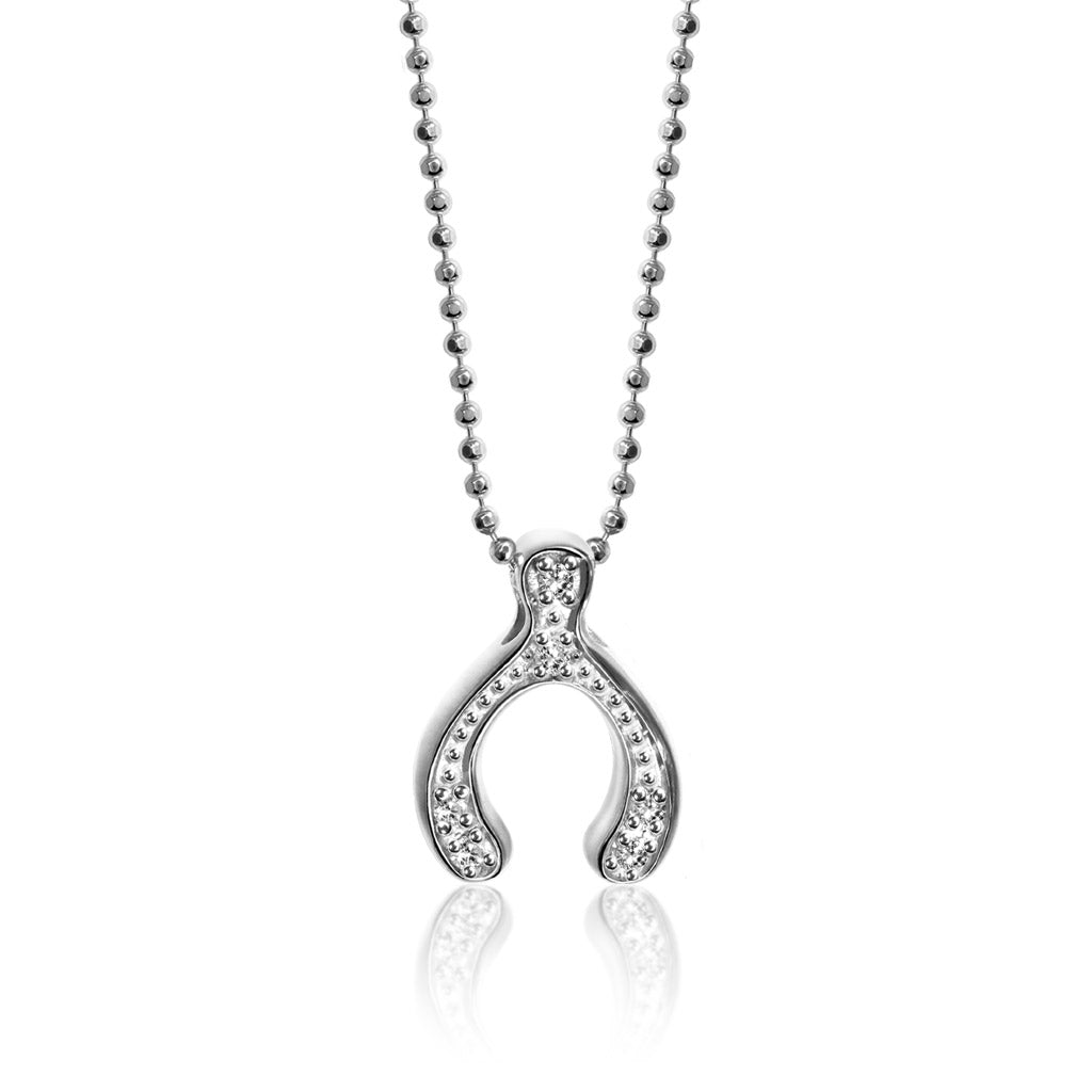 Alex Woo Luck Wishbone Charm Necklace