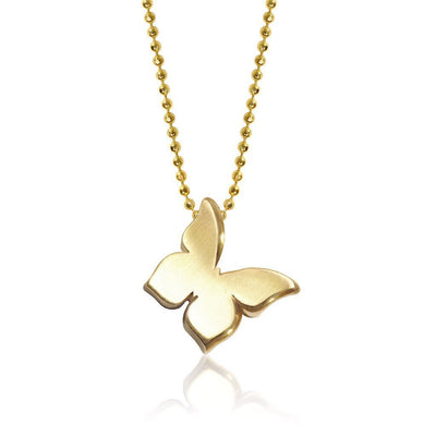 Gold Little Princess Butterfly Charm Pendant Necklace