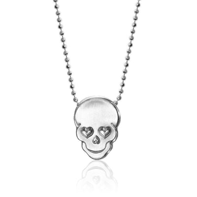 Sterling Silver Rock Star Skull Pendant Necklace