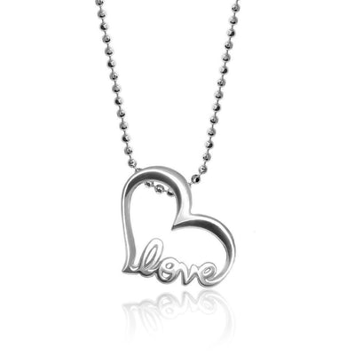 Alex Woo Words Love Heart Charm Necklace