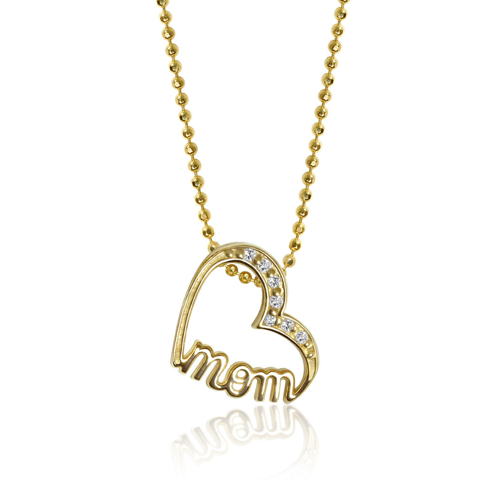 Alex Woo Words Mom Heart Charm Necklace