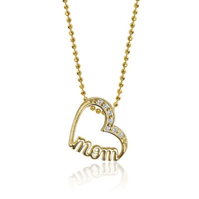 Alex Woo Words Mom Heart Charm Necklace