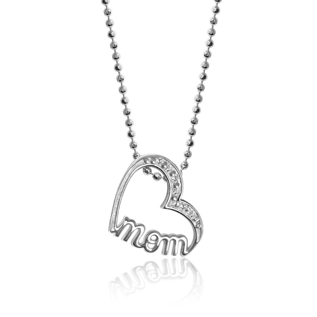 Alex Woo Words Mom Heart Charm Necklace