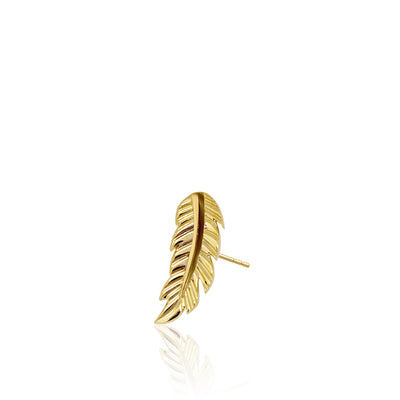 Mini X Feather Single Stud Earring