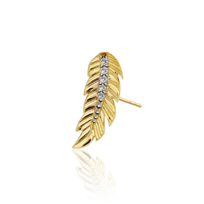 Mini X Feather Single Stud Earring