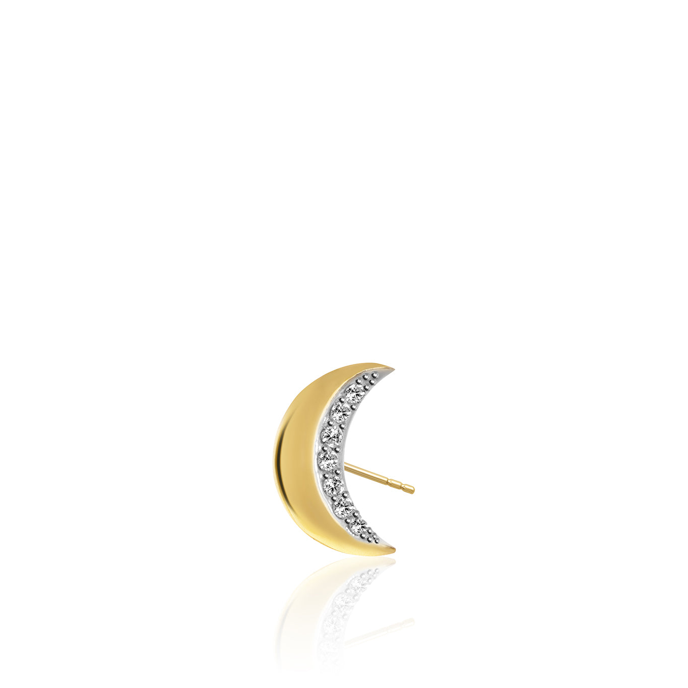 Mini X Moon Single Stud Earring