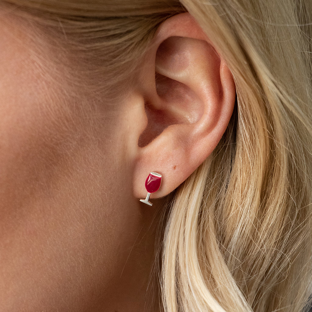 Wine discount glass earrings