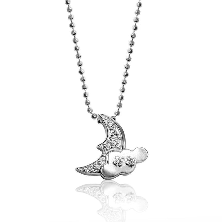 Alex Woo Baby Moon Cloud Charm Necklace