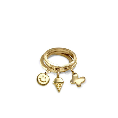 Custom Gold Mini Addition Shape Rings