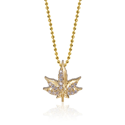 Alex Woo Weed Leaf Charm Necklace