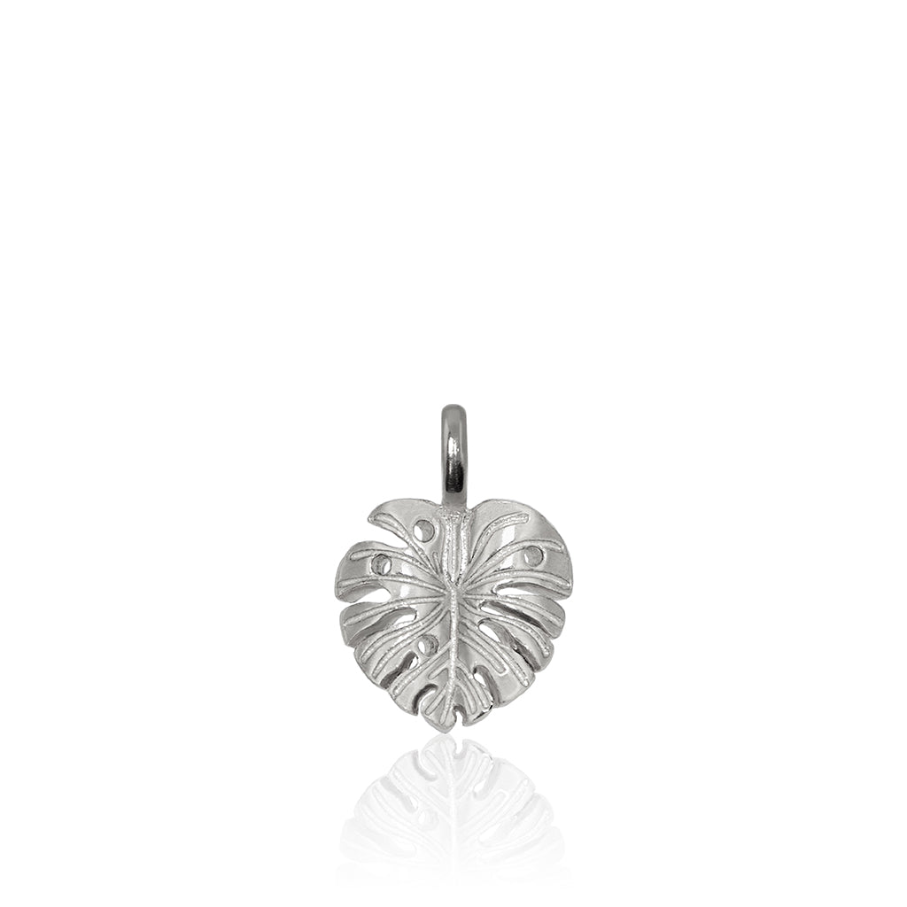 monstera x Alex Woo Mini X Monstera Leaf Charm Sterling Silver / 20 inch